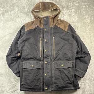 Kuhl Projekt Arktik Jacket Coat Mens Medium Sherpa Lined Brown Hooded Winter